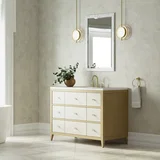 Celeste 48" Single Vanity, Sunwashed Oak with Embossed Shagreen w/ 3 CM White Zeus Silestone Top
