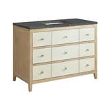 Celeste 48" Single Vanity, Sunwashed Oak with Embossed Shagreen w/ 3 CM Parisien Bleu Silestone Top w/ FreePower Wireless Charger