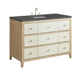 Celeste 48" Single Vanity, Sunwashed Oak with Embossed Shagreen w/ 3 CM Parisien Bleu Silestone Top w/ FreePower Wireless Charger