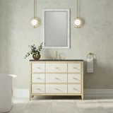 Celeste 48" Single Vanity, Sunwashed Oak with Embossed Shagreen w/ 3 CM Parisien Bleu Silestone Top w/ FreePower Wireless Charger