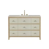 Celeste 48" Single Vanity, Sunwashed Oak with Embossed Shagreen, w/ 3 CM Siberian Silestone Top w/FreePower Wireless Charger