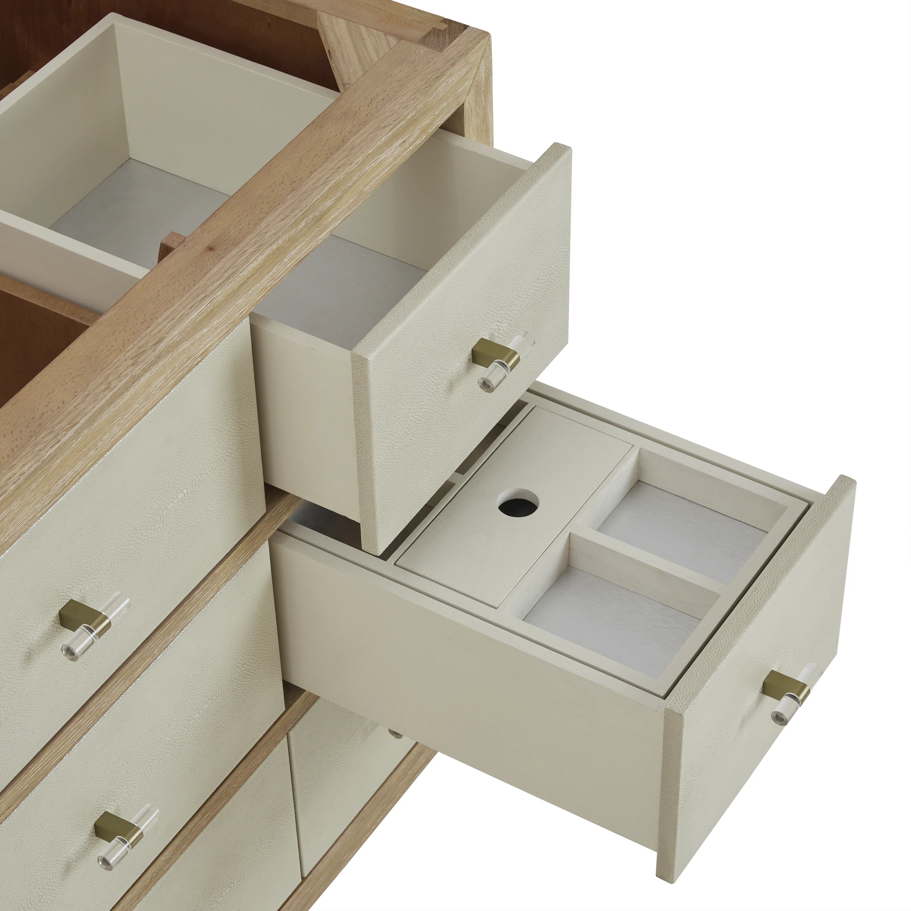 Celeste 48" Single Vanity, Sunwashed Oak with Embossed Shagreen, w/ 3 CM Tajnar Eclos Top w/FreePower Wireless Charger