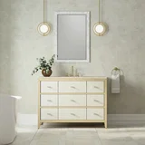 Celeste 48" Single Vanity, Sunwashed Oak with Embossed Shagreen, w/ 3 CM Tajnar Eclos Top w/FreePower Wireless Charger