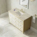 Celeste 48" Single Vanity, Sunwashed Oak with Embossed Shagreen, w/ 3 CM Tajnar Eclos Top w/FreePower Wireless Charger