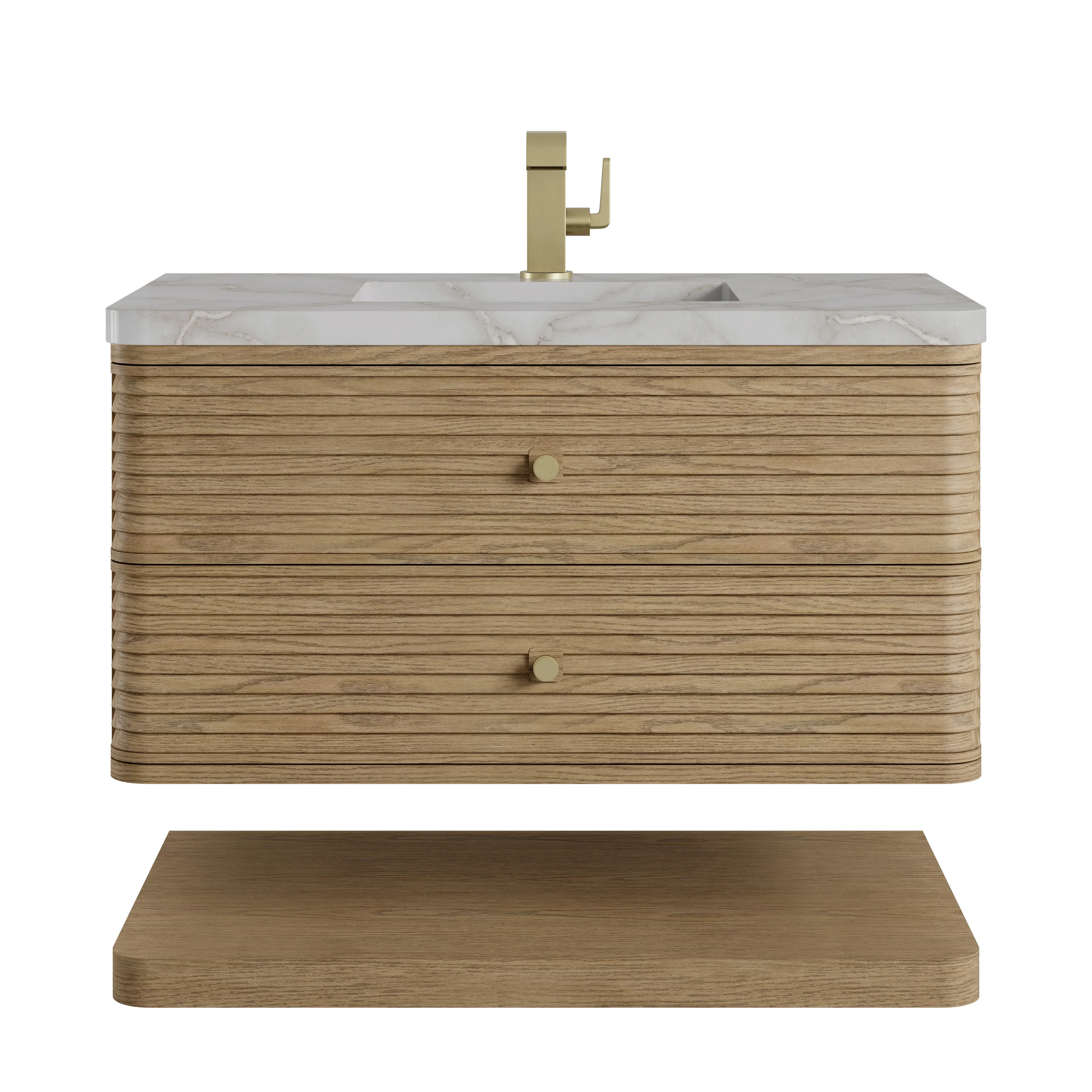 Allamari 36" Single Vanity, Dune Mist w/ Single Hole 3 CM Victorian Silver Silestone Top