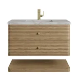 Allamari 36" Single Vanity, Dune Mist w/ Single Hole 3 CM Victorian Silver Silestone Top