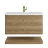 Allamari 36" Single Vanity, Dune Mist w/ Single Hole 3 CM White Zeus Silestone Top