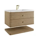 Allamari 36" Single Vanity, Dune Mist w/ Single Hole 3 CM White Zeus Silestone Top