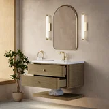 Allamari 36" Single Vanity, Dune Mist w/ Single Hole 3 CM White Zeus Silestone Top