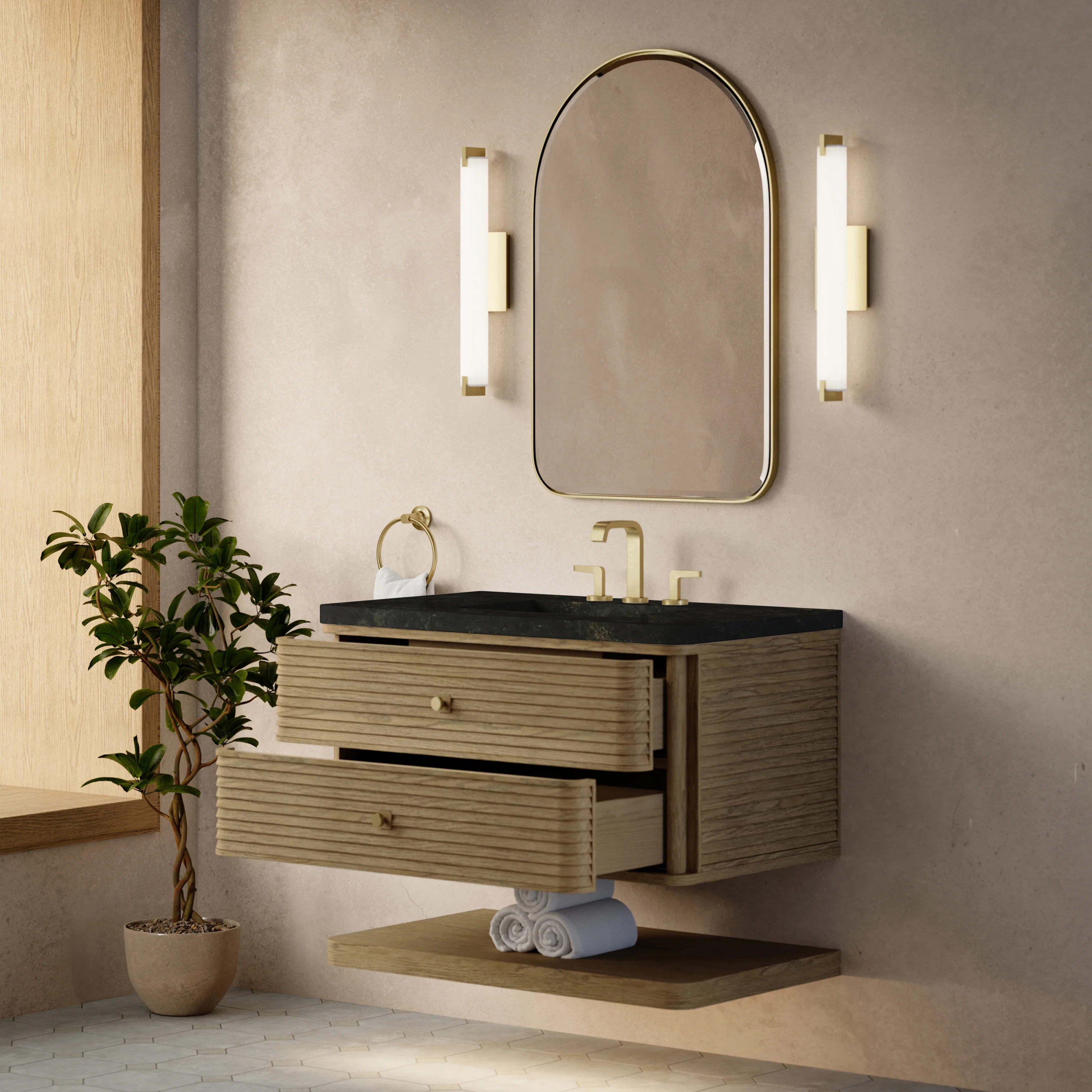 Allamari 36" Single Vanity, Dune Mist w/ 3 CM Phantome Eclos Top