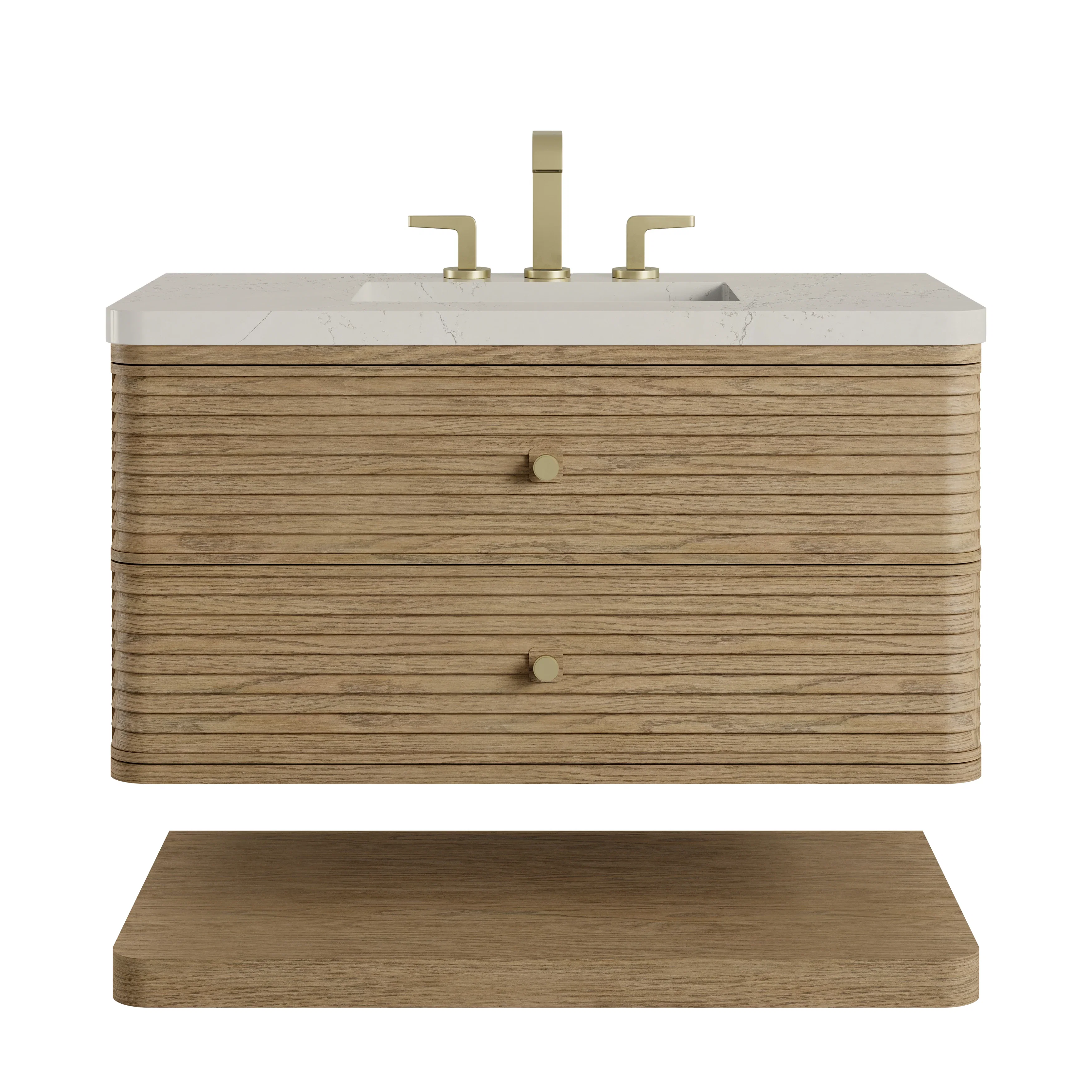 Allamari 36" Single Vanity, Dune Mist w/ 3 CM Siberian Silestone Top