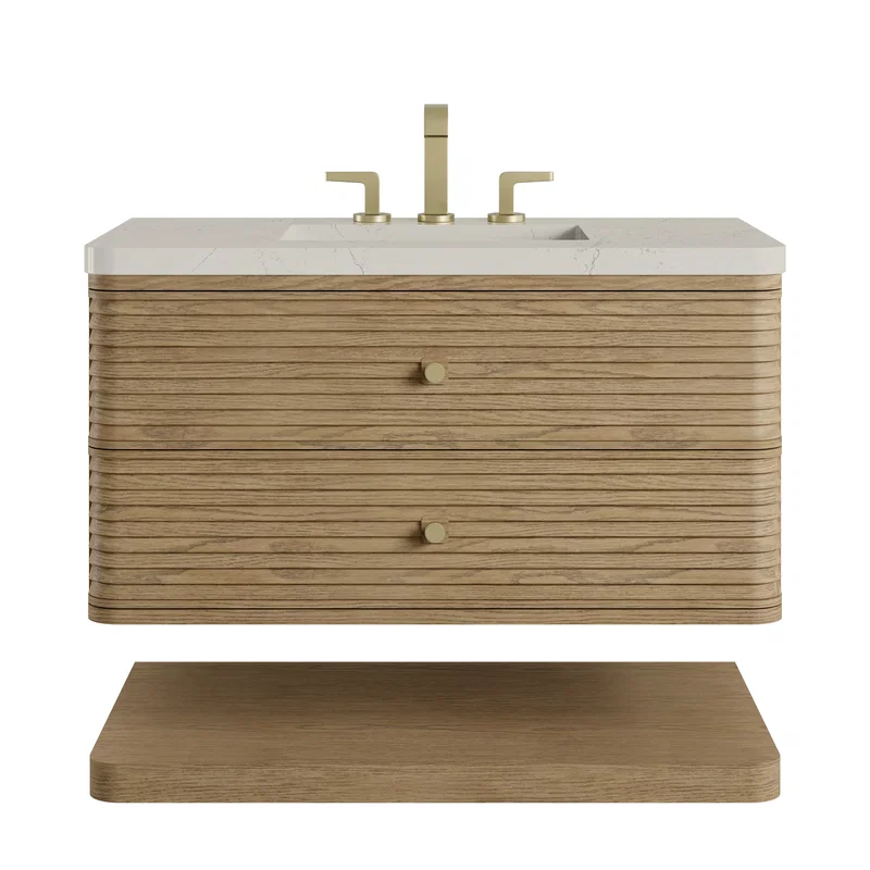 Allamari 36" Single Vanity, Dune Mist w/ 3 CM Siberian Silestone Top