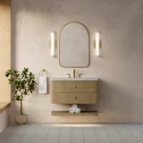 Allamari 36" Single Vanity, Dune Mist w/ 3 CM Victorian Silver Silestone Top