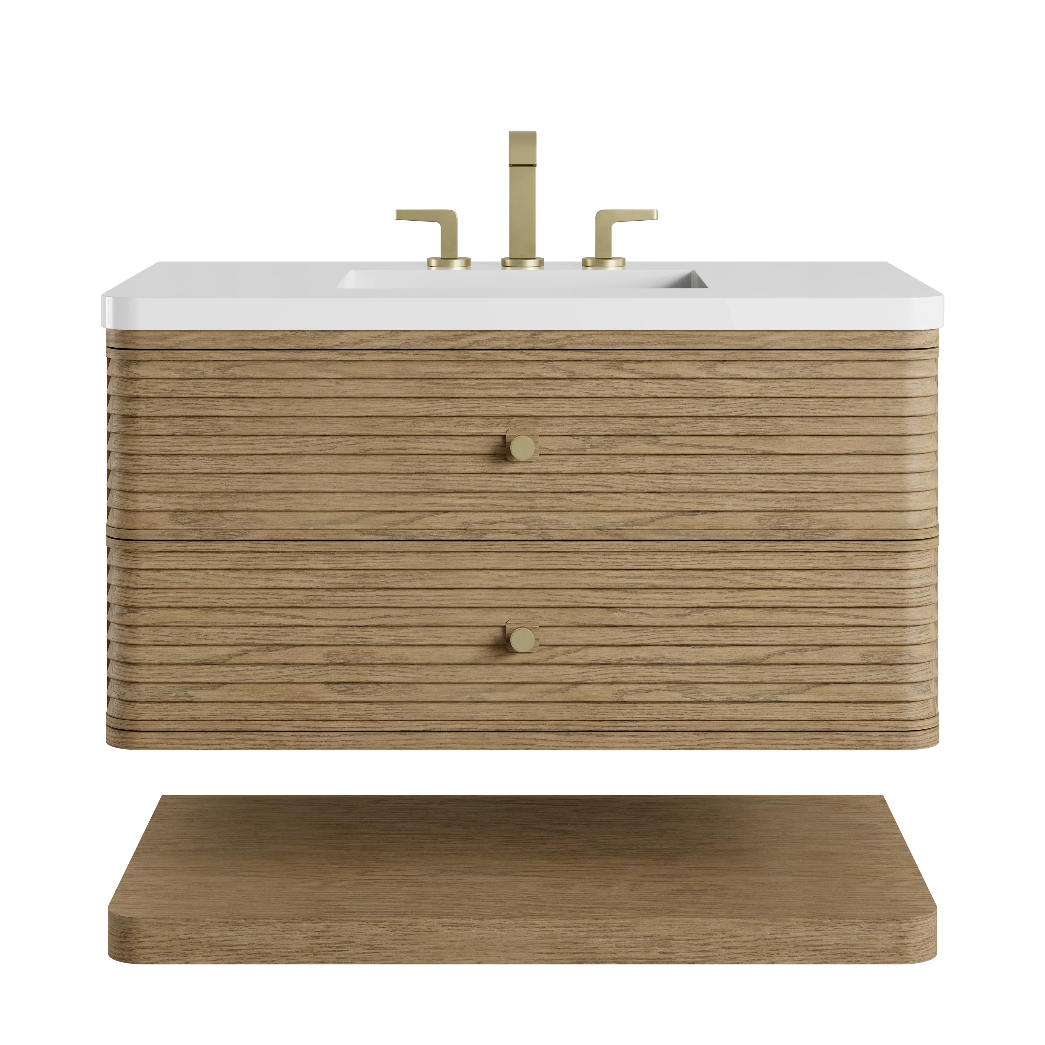 Allamari 36" Single Vanity, Dune Mist w/ 3 CM White Zeus Silestone Top