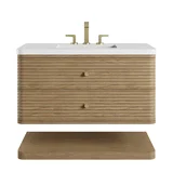 Allamari 36" Single Vanity, Dune Mist w/ 3 CM White Zeus Silestone Top