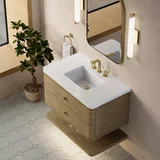 Allamari 36" Single Vanity, Dune Mist w/ 3 CM White Zeus Silestone Top