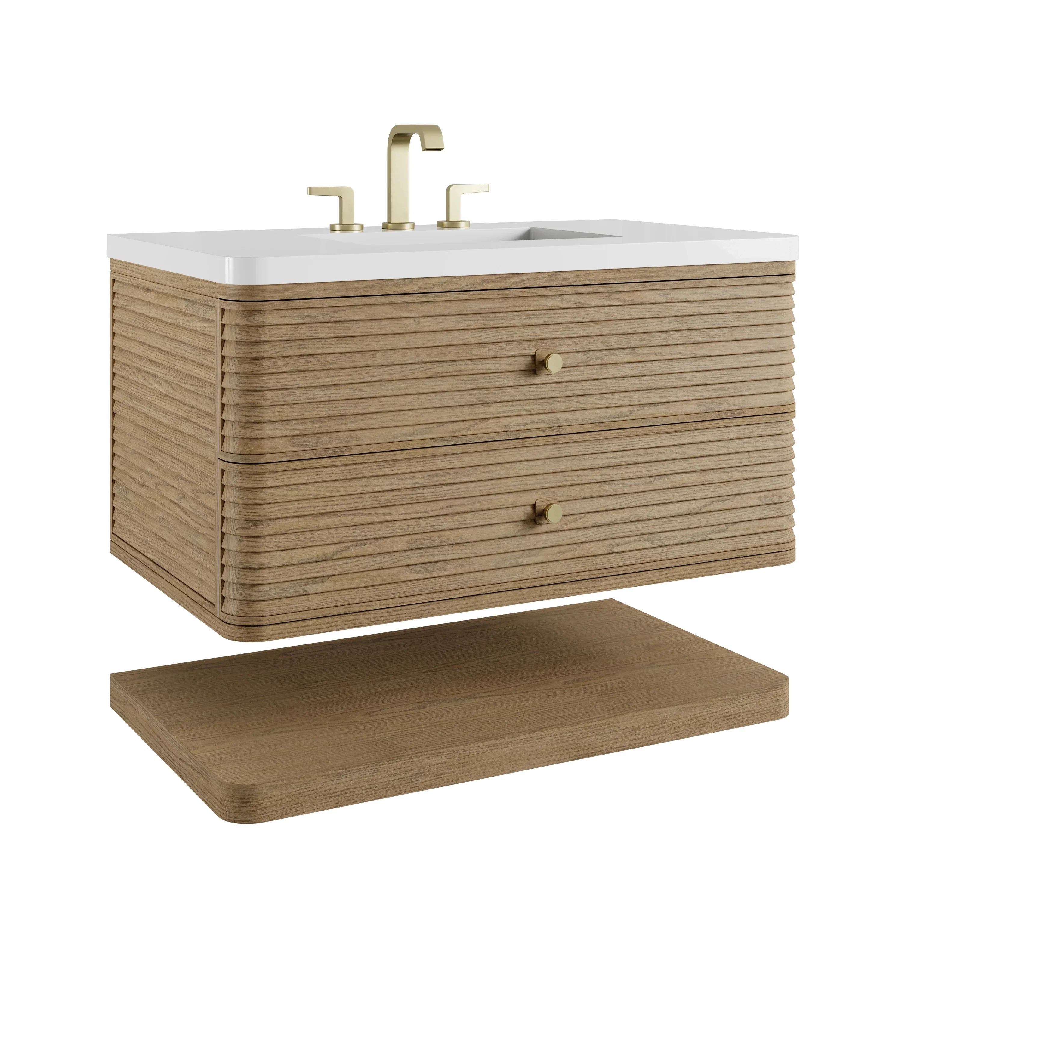 Allamari 36" Single Vanity, Dune Mist w/ 3 CM White Zeus Silestone Top