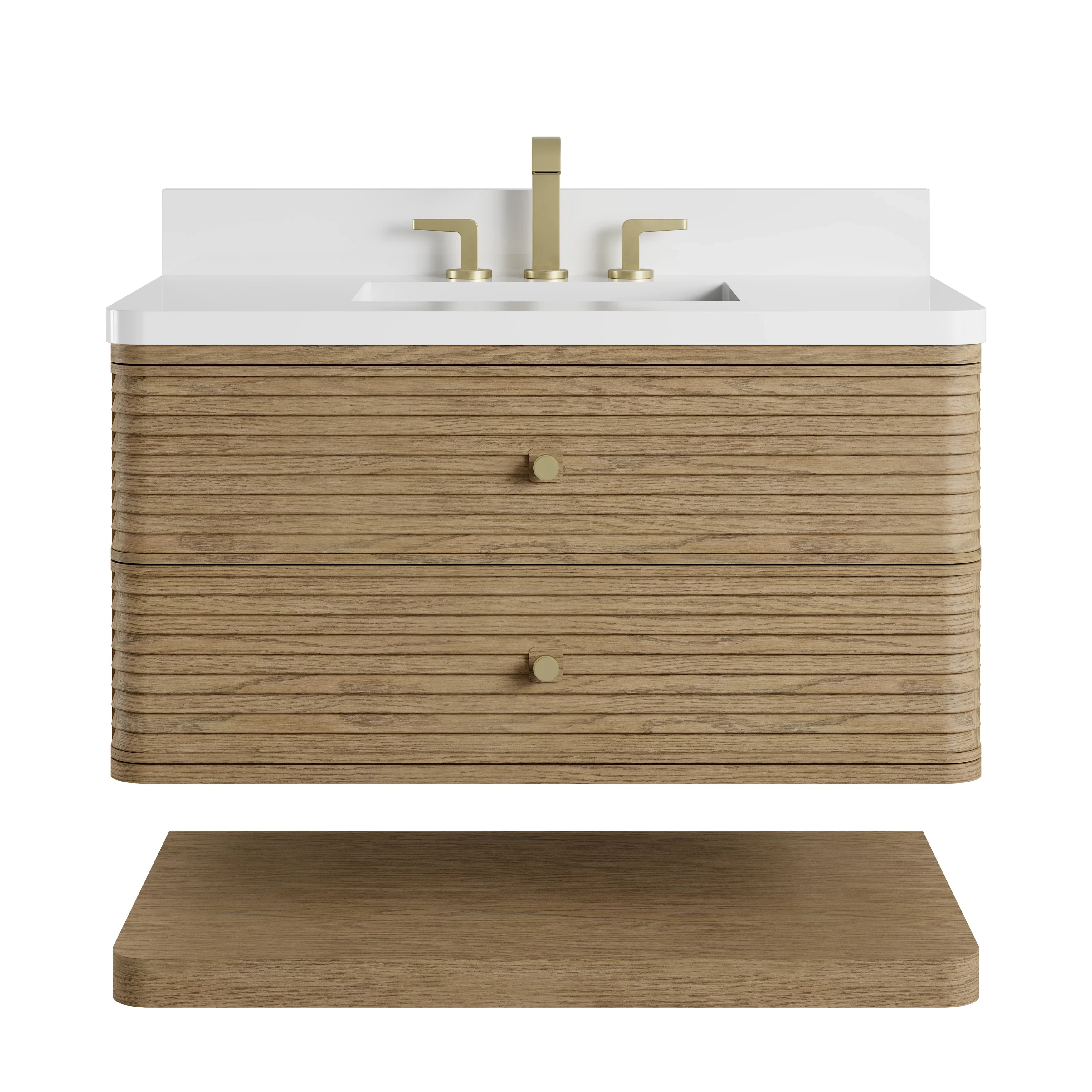 Allamari 36" Single Vanity, Dune Mist w/ 3 CM White Zeus Silestone Top