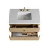 Allamari 36" Single Vanity, Dune Mist w/ 3 CM White Zeus Silestone Top