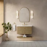 Allamari 36" Single Vanity, Dune Mist w/ 3 CM White Zeus Silestone Top