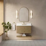 Allamari 36" Single Vanity, Dune Mist w/ 3 CM White Zeus Silestone Top