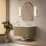 Allamari 36" Single Vanity, Dune Mist w/ 3 CM White Zeus Silestone Top