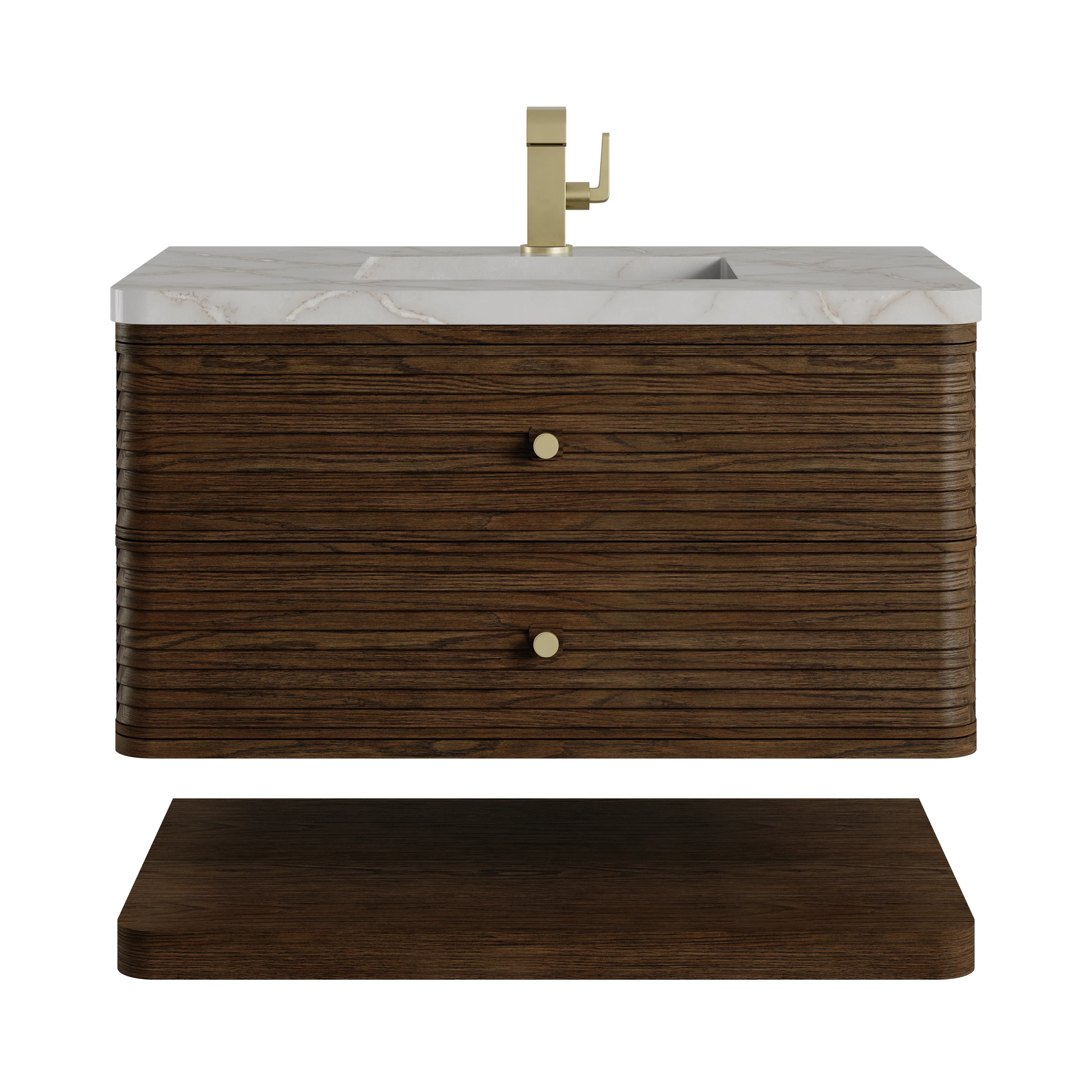 Allamari 36" Single Vanity, Sable w/ Single Hole 3 CM Victorian Silver Silestone Top