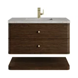 Allamari 36" Single Vanity, Sable w/ Single Hole 3 CM Victorian Silver Silestone Top
