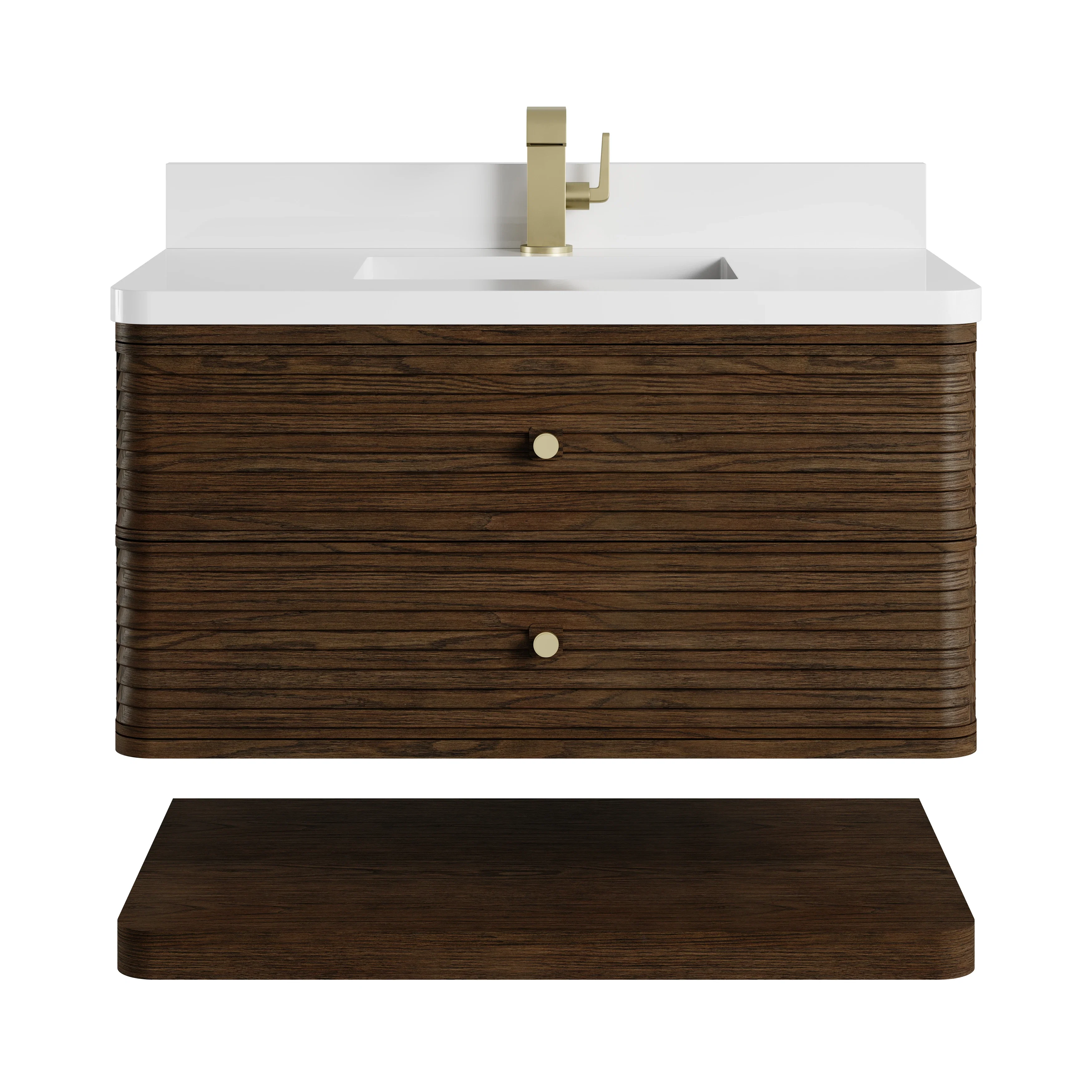 Allamari 36" Single Vanity, Sable w/ Single Hole 3 CM White Zeus Silestone Top