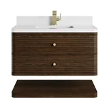 Allamari 36" Single Vanity, Sable w/ Single Hole 3 CM White Zeus Silestone Top