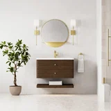 Allamari 36" Single Vanity, Sable w/ Single Hole 3 CM White Zeus Silestone Top