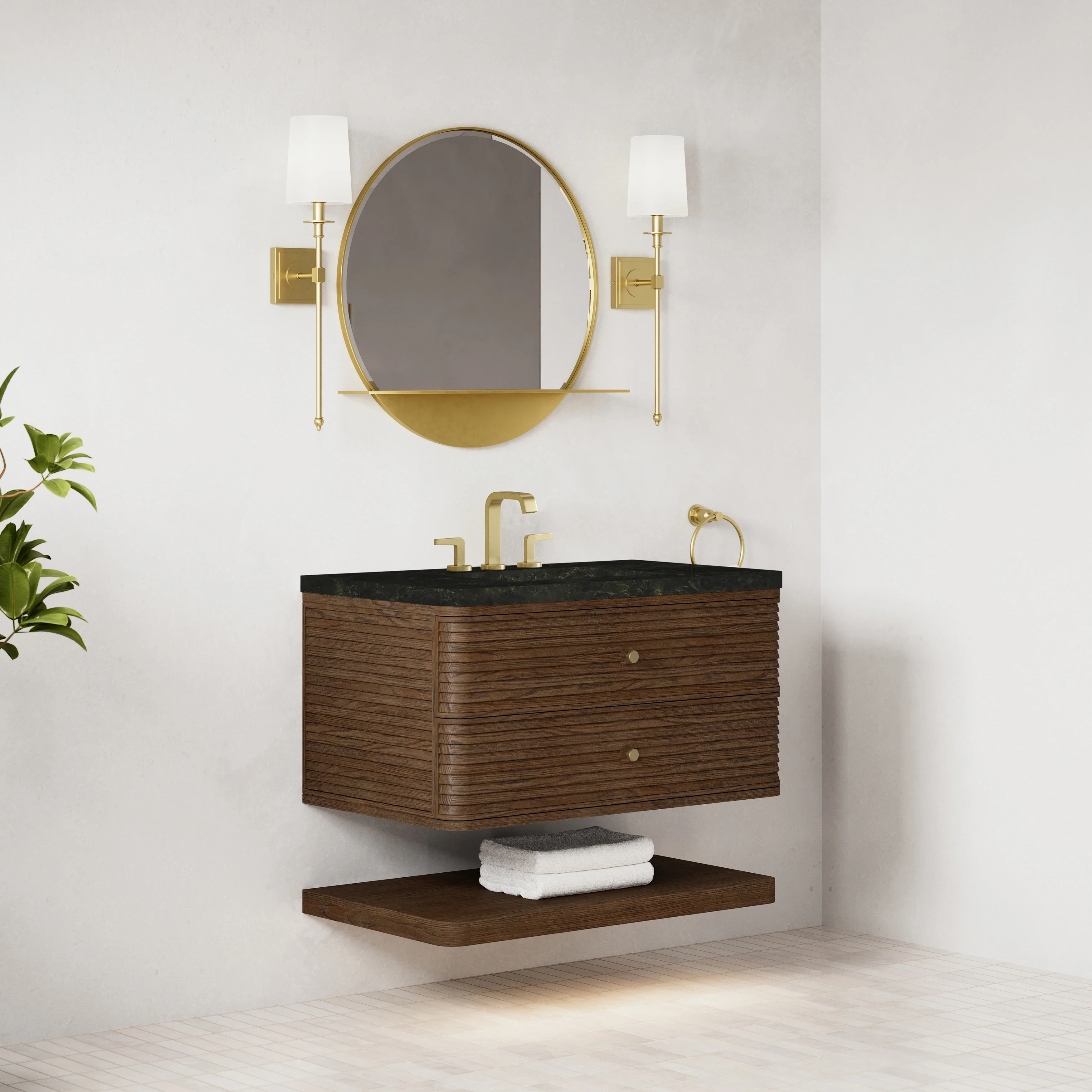 Allamari 36" Single Vanity, Sable w/ 3 CM Phantome Eclos Top