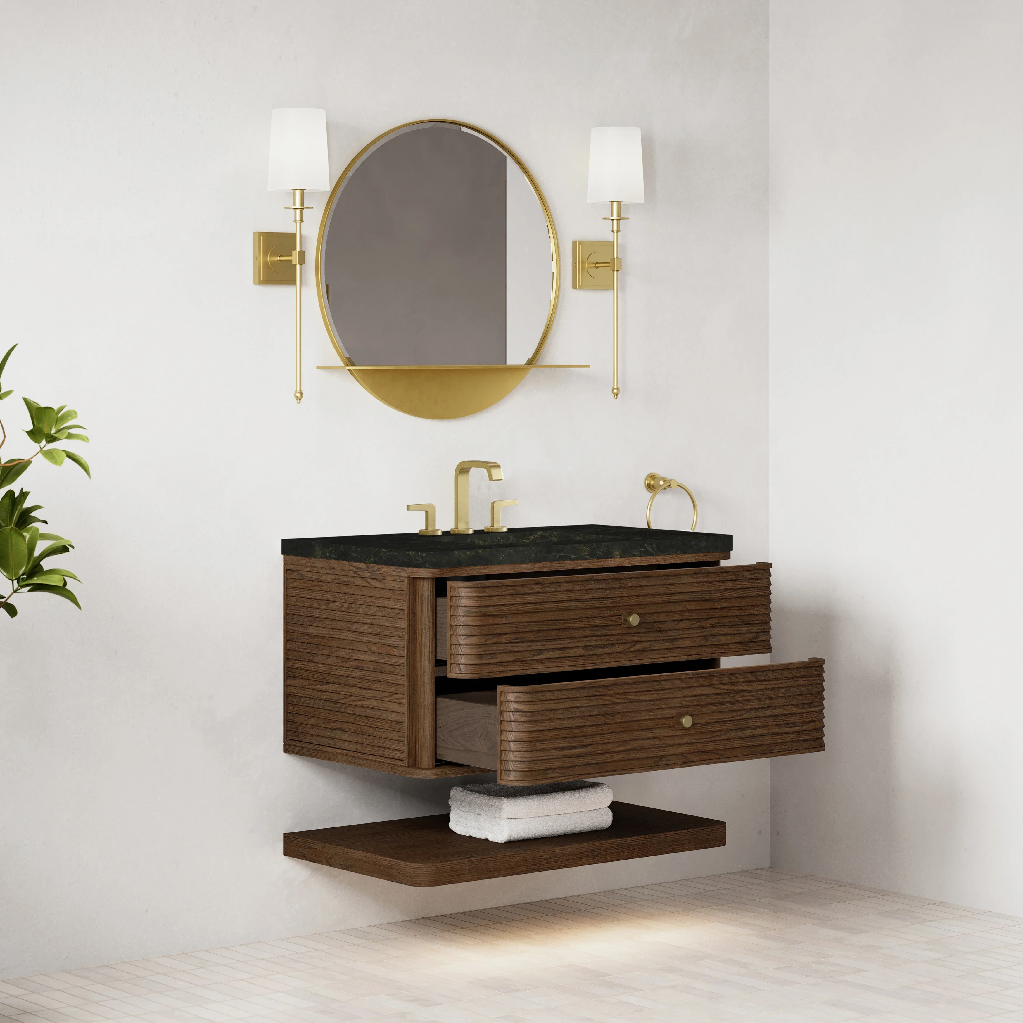 Allamari 36" Single Vanity, Sable w/ 3 CM Phantome Eclos Top
