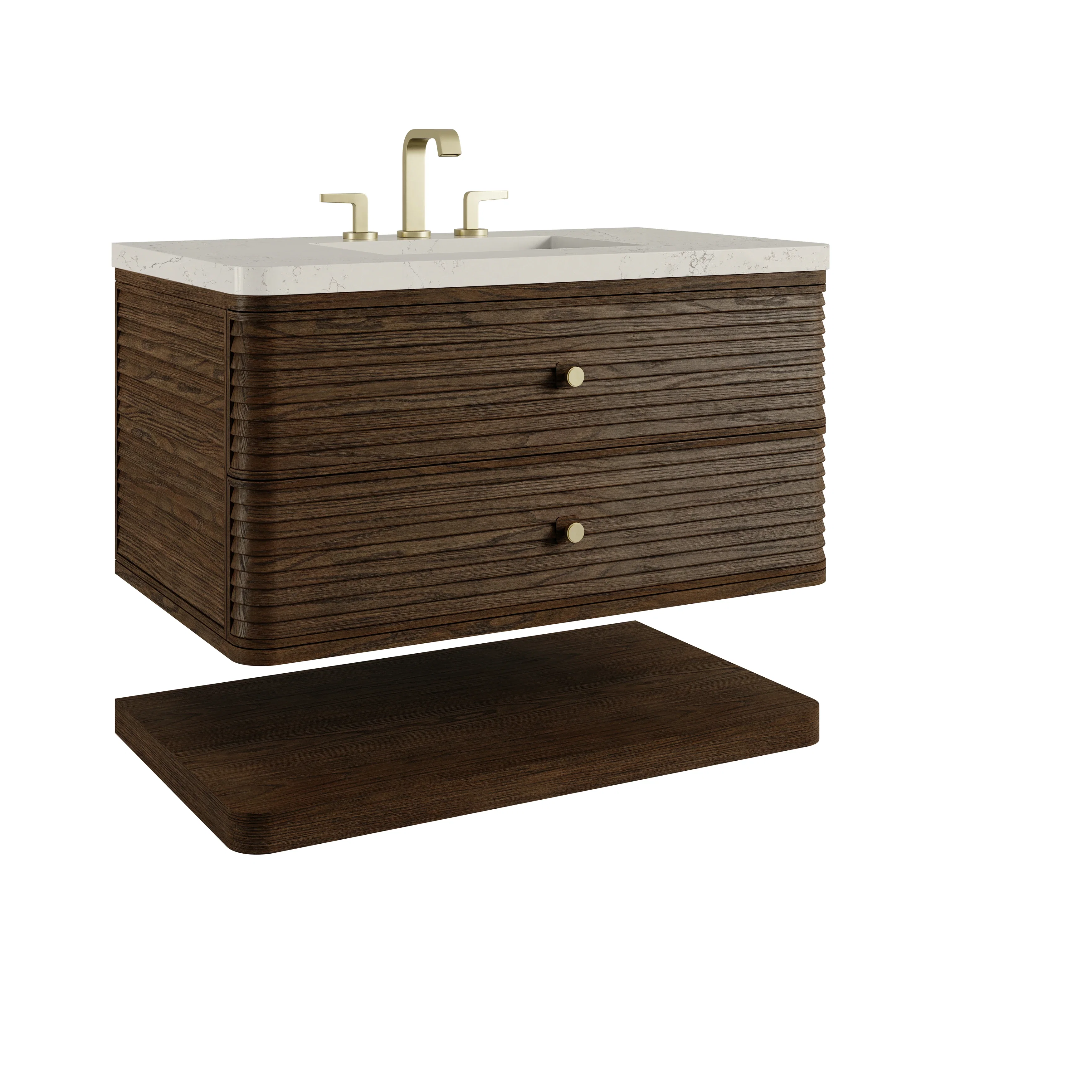 Allamari 36" Single Vanity, Sable w/ 3 CM Siberian Silestone Top