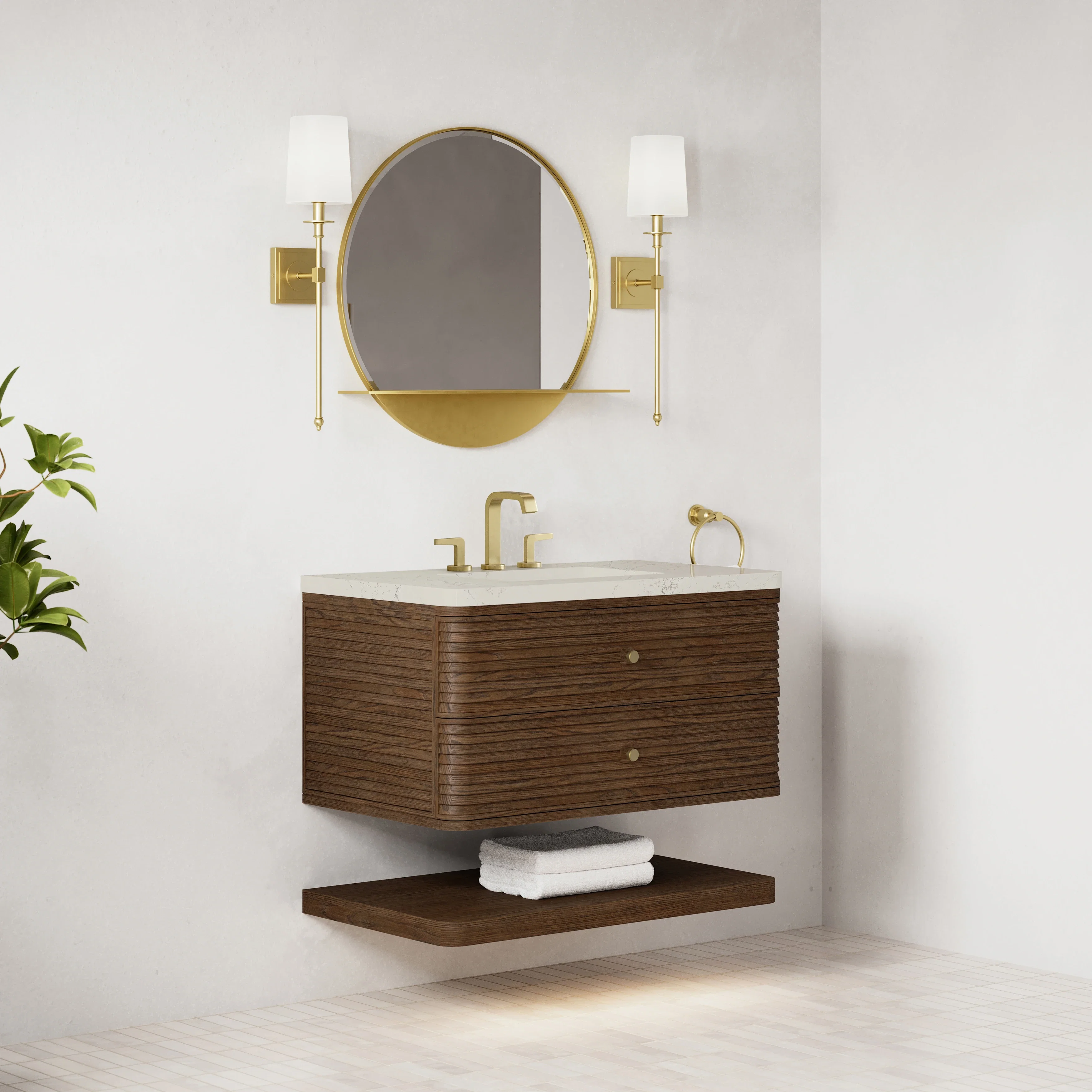 Allamari 36" Single Vanity, Sable w/ 3 CM Siberian Silestone Top