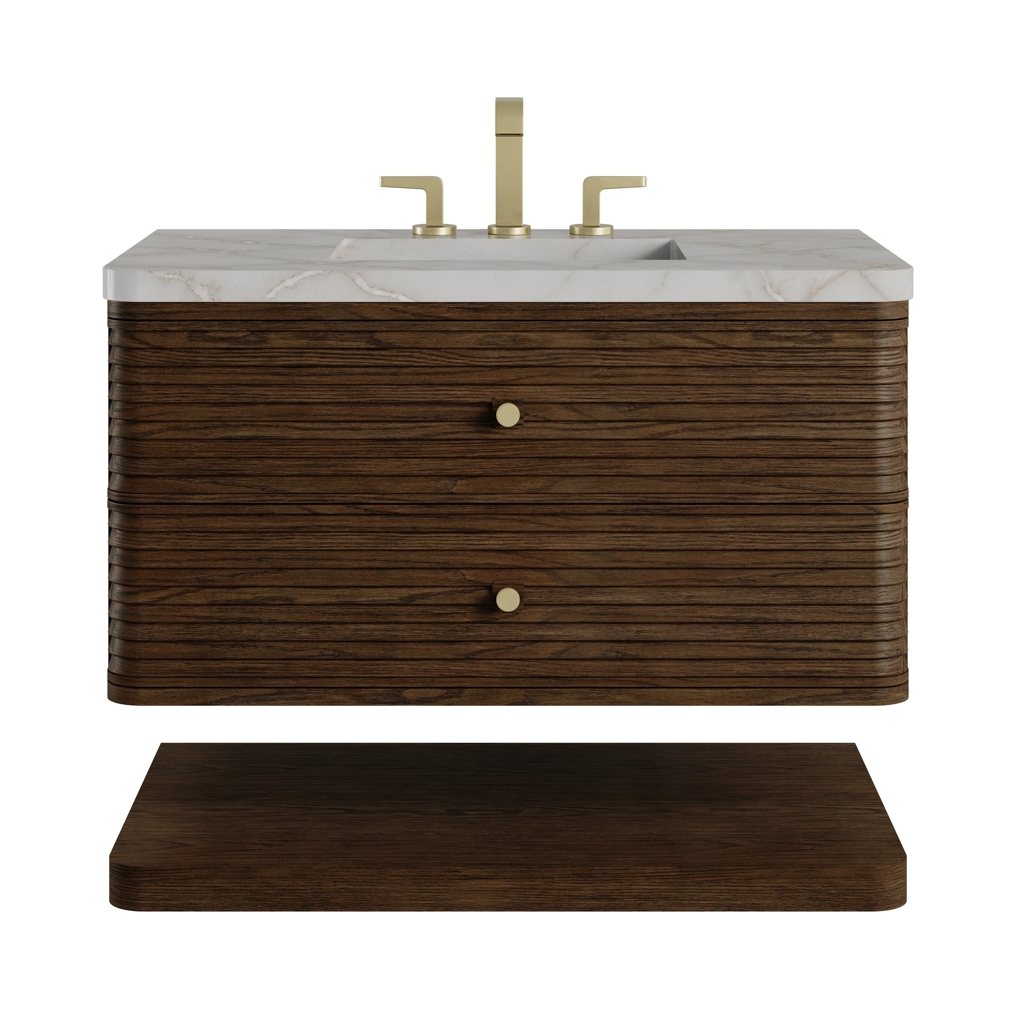 Allamari 36" Single Vanity, Sable w/ 3 CM Victorian Silver Silestone Top