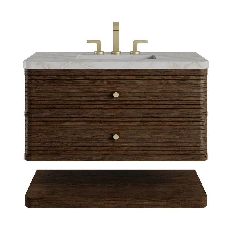 Allamari 36" Single Vanity, Sable w/ 3 CM Victorian Silver Silestone Top