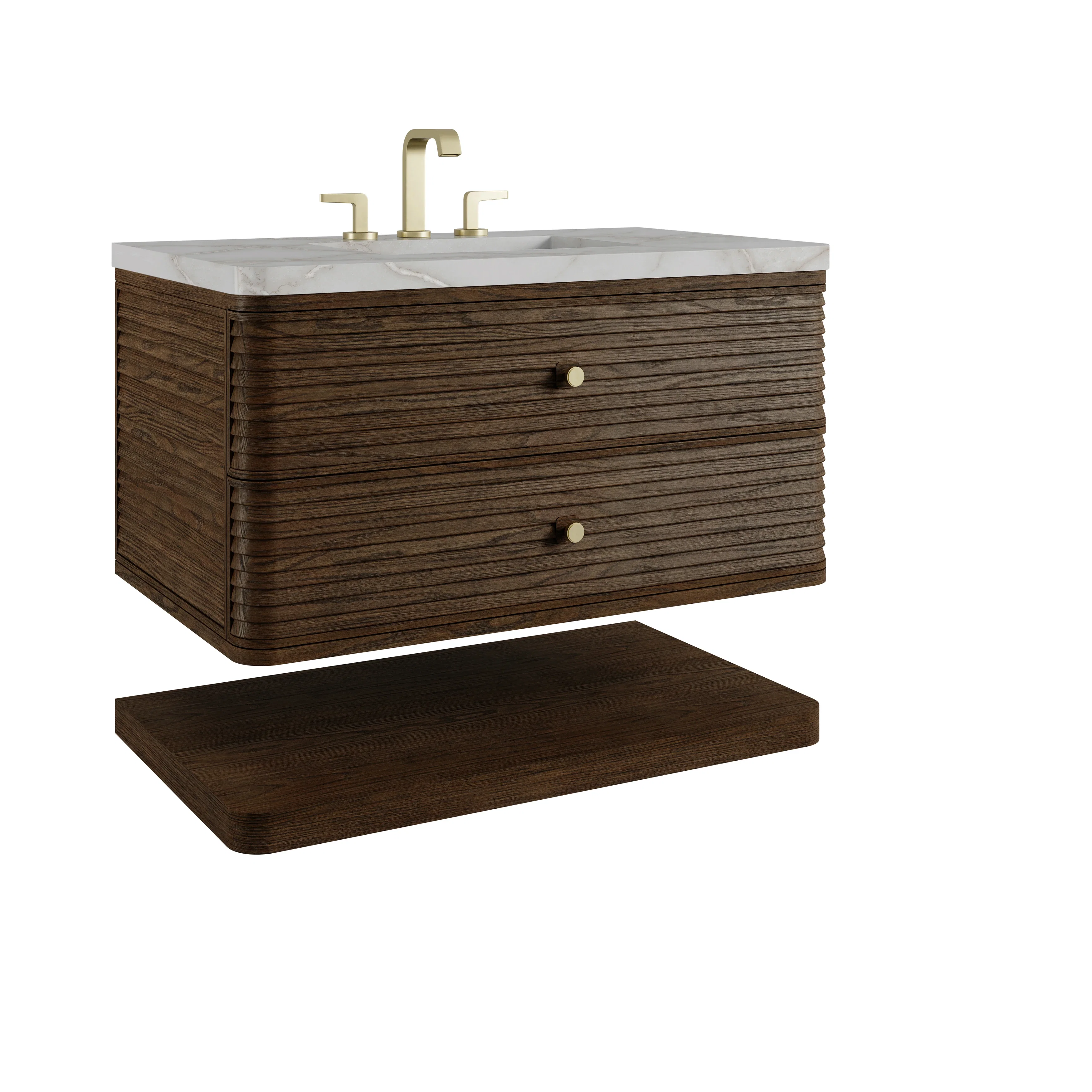 Allamari 36" Single Vanity, Sable w/ 3 CM Victorian Silver Silestone Top