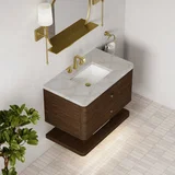 Allamari 36" Single Vanity, Sable w/ 3 CM Victorian Silver Silestone Top