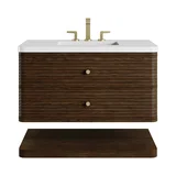 Allamari 36" Single Vanity, Sable w/ 3 CM White Zeus Silestone Top
