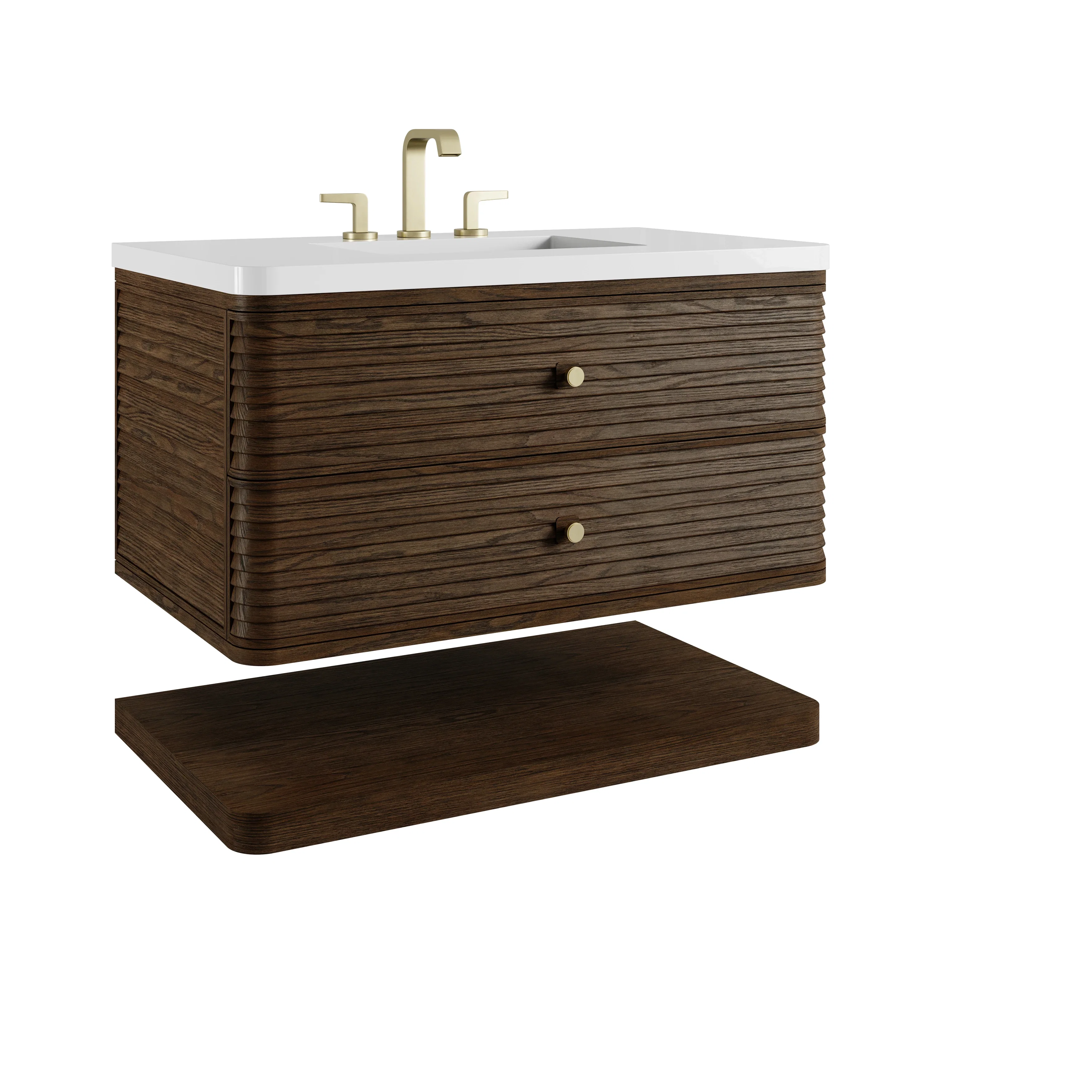 Allamari 36" Single Vanity, Sable w/ 3 CM White Zeus Silestone Top