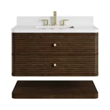 Allamari 36" Single Vanity, Sable w/ 3 CM White Zeus Silestone Top