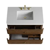 Allamari 36" Single Vanity, Sable w/ 3 CM White Zeus Silestone Top