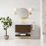 Allamari 36" Single Vanity, Sable w/ 3 CM White Zeus Silestone Top