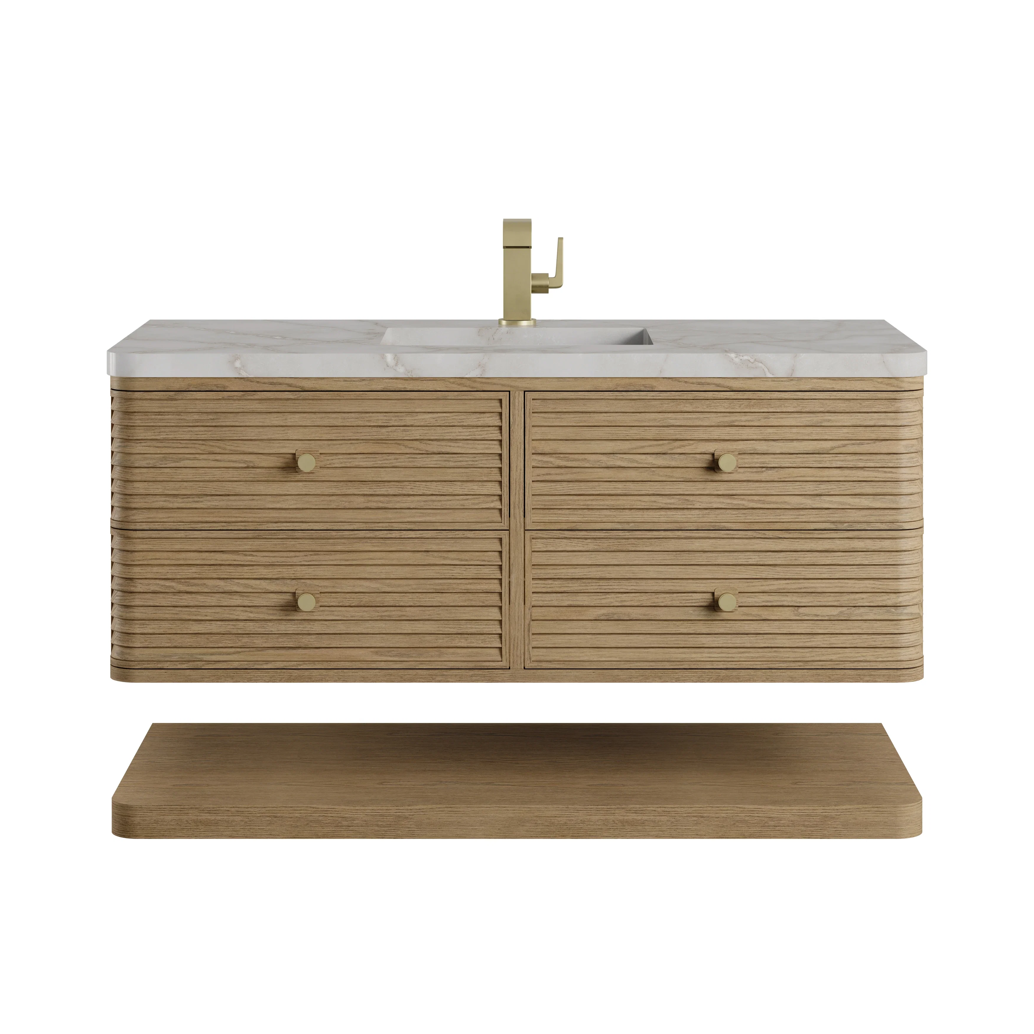 Allamari 48" Single Vanity, Dune Mist w/ Single Hole 3 CM Victorian Silver Silestone Top