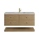 Allamari 48" Single Vanity, Dune Mist w/ Single Hole 3 CM Victorian Silver Silestone Top