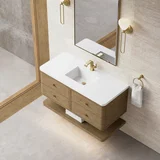 Allamari 48" Single Vanity, Dune Mist w/ Single Hole 3 CM White Zeus Silestone Top