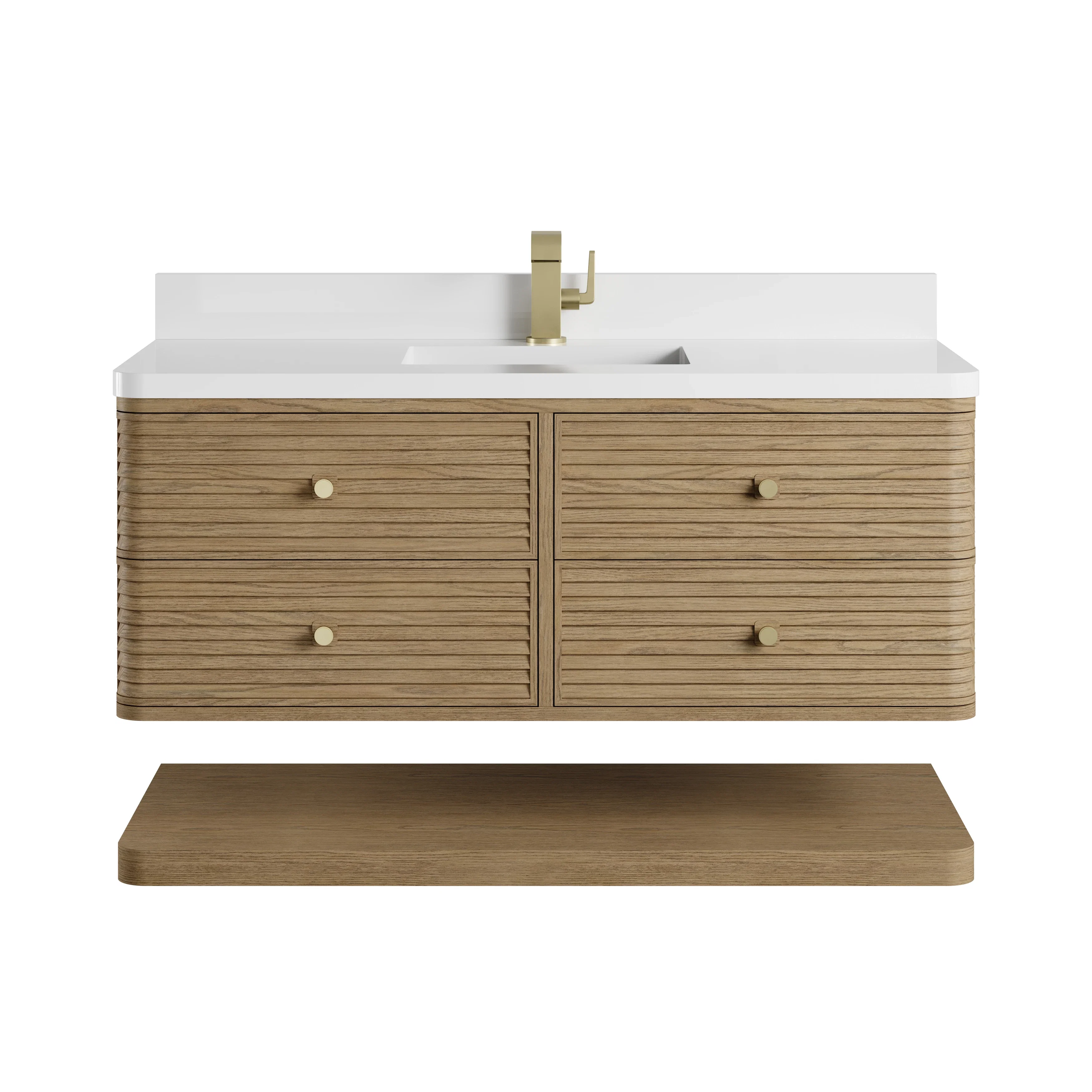 Allamari 48" Single Vanity, Dune Mist w/ Single Hole 3 CM White Zeus Silestone Top