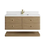 Allamari 48" Single Vanity, Dune Mist w/ Single Hole 3 CM White Zeus Silestone Top