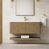 Allamari 48" Single Vanity, Dune Mist w/ Single Hole 3 CM White Zeus Silestone Top